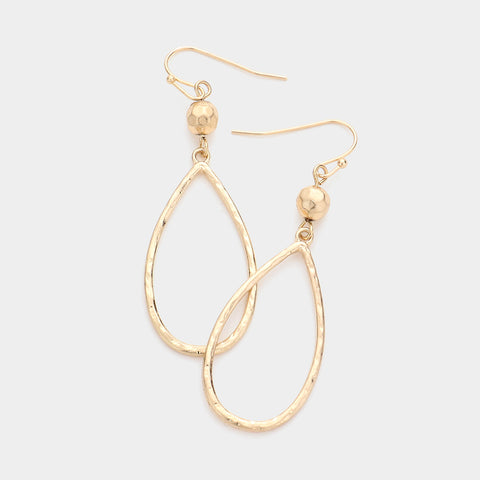 Fashion Gold Tone Teardrop Dangle Earrings