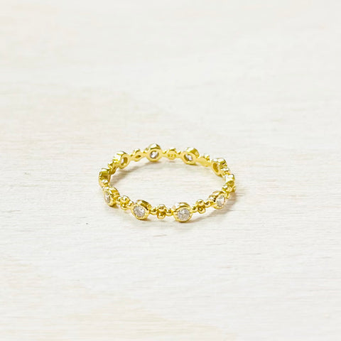 Sterling Silver Gold Plated CZ Ring