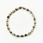 Gold Plated Beaded Stone Stretch Bracelet(Multiple Colors Available)