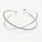 Fashion Silver Tone Criss Cross Cuff