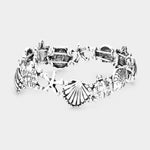 Fashion Silver Tone Beach Stretch Bracelet