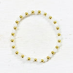 Gold Plated Beaded Stone Stretch Bracelet(Multiple Colors Available)
