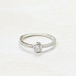 Sterling Silver CZ Bezel Ring
