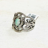 Sterling Silver Estate Ring with Center Opal Stone