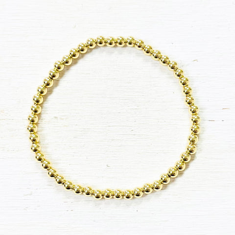 Gold Plated Beaded Stretch Bracelet
