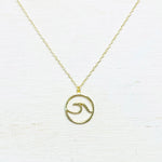 Sterling Silver Gold Plated Wave Necklace