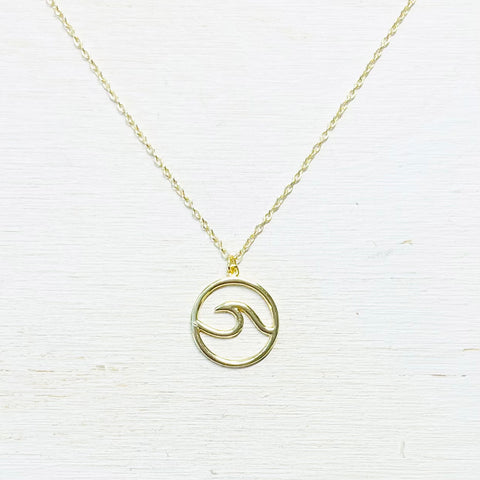 Sterling Silver Gold Plated Wave Necklace