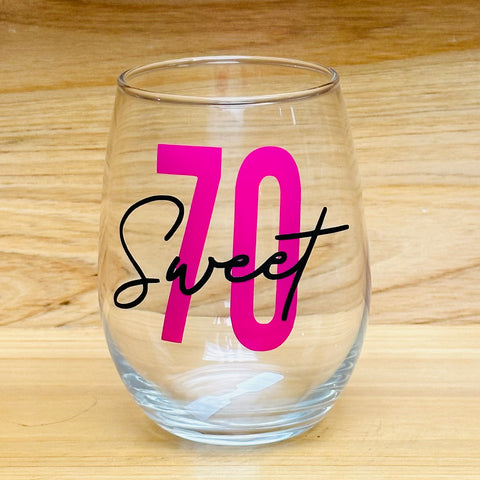 Sweet 70 Stemless Wine Glass