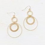 Fashion Gold Tone Circle Dangle Earrings