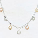 Fashion Tri Tone Circles Necklace