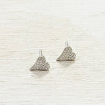 Sterling Silver CZ Heart Studs