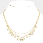 Fashion Gold Tone Layered Discs Necklace