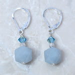 Sterling Silver Aquamarine and Crystal Earrings