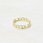 Sterling Silver Gold Plated Chain Link Ring