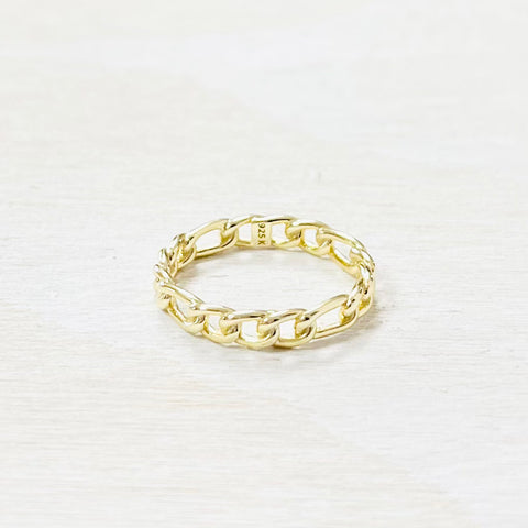Sterling Silver Gold Plated Chain Link Ring