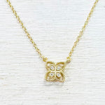 Sterling Silver Gold Plated CZ Necklace