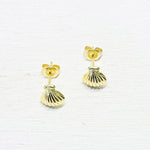 Sterling Silver Gold Plated Seashell Studs