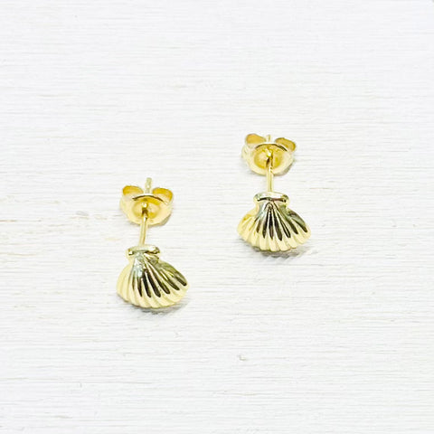 Sterling Silver Gold Plated Seashell Studs