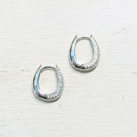 Sterling Silver CZ Hoops
