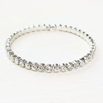 Fashion Silver Tone Rhinestone Flexible Bangle