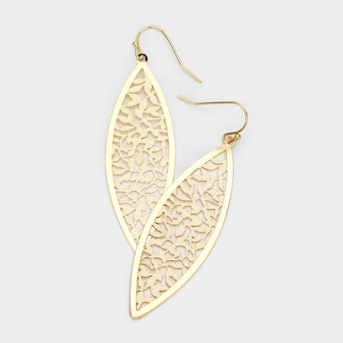 Fashion Gold Tone Cut Out Dangle Earrings