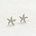 Sterling Silver CZ Starfish Studs
