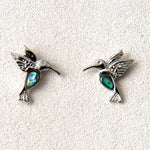 Wild Pearle Abalone Dainty Hummingbird Stud Earrings