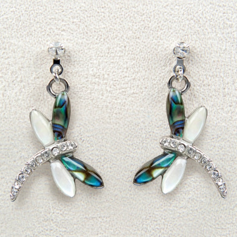 Wild Pearle Abalone Dragonfly Dance Earrings