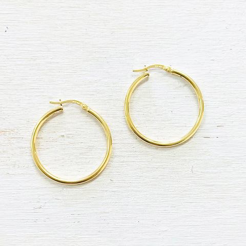 Sterling Silver Gold Plated Hoops