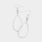 Fashion Silver Tone Teardrop Dangle Earrings