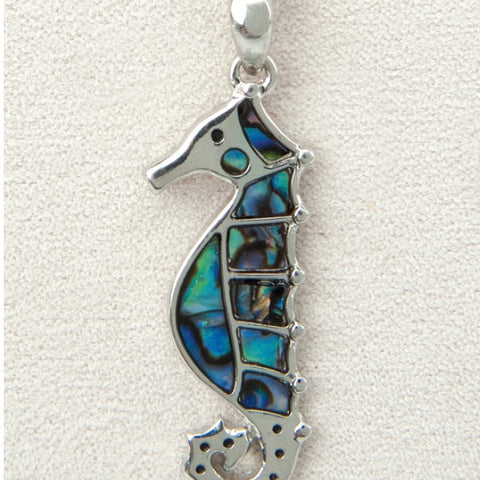 Wild Pearle Abalone Sea Horse Necklace