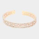 Fashion Gold Tone Rhinestone Pearl Cuff