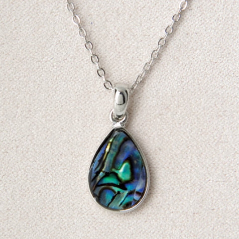 Wild Pearle Abalone Framed Pear Necklace