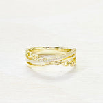 Sterling Silver Gold Plated CZ Ring