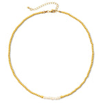 Gold Plated Beaded Pearl Necklace