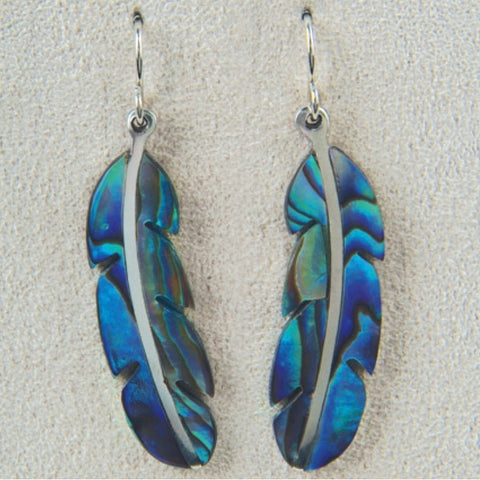 Wild Pearle Abalone Feather Earrings