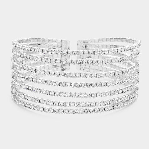 Fashion Layered Rhinestone Cuff