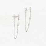 Sterling Silver CZ Chain Earrings