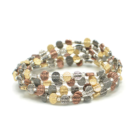 Fashion Tri Tone Stretch Bracelet Set of 5
