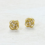 Sterling Silver Gold Plated CZ Studs