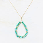 Fashion Turquoise Teardrop Long Necklace