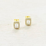 Sterling Silver Gold Plated CZ Studs
