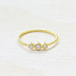 Sterling Silver Gold Plated CZ Ring