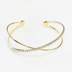 Fashion Gold Tone Criss Cross Cuff