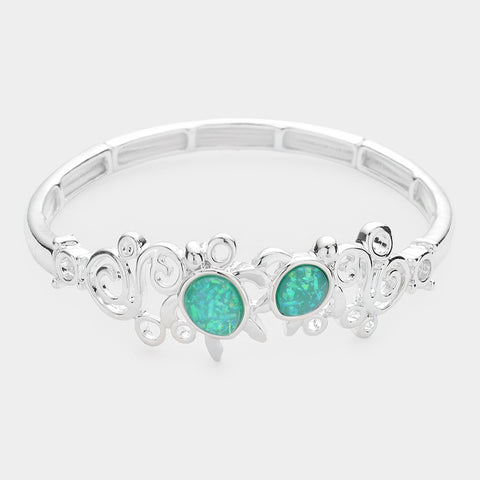 Fashion Glitter Turtle Stretch Bracelet