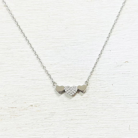 Sterling Silver Hearts Necklace