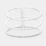 Fashion Silver Tone Split Layered Cuff