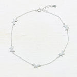 Sterling Silver CZ Butterfly Anklet
