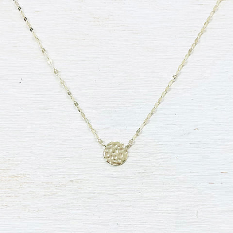 Sterling Silver Gold Plated Fancy Chain Disc Necklace