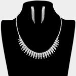 Fashion Silver Tone Rhinestone Necklace Set